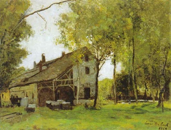 Oude Hoeve Aan De Rand Van Het Bos Oil Painting by Cesar De Cock