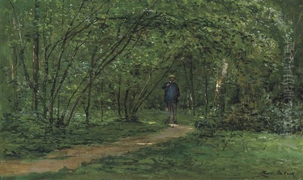 Promeneur Dans Le Bois Oil Painting by Xavier De Cock