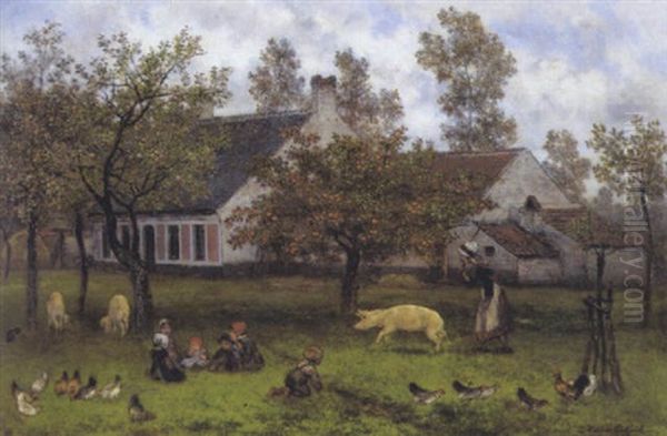 In De Boomgaard Oil Painting by Xavier De Cock