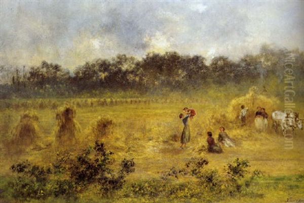 La Moisson Oil Painting by Xavier De Cock