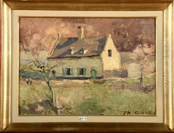 La Maison Du Peintre Alfred Bastien Au Rouge-cloitre Oil Painting by Philibert Cockx