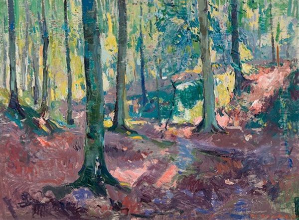 Foret Fauve Oil Painting by Philibert Cockx