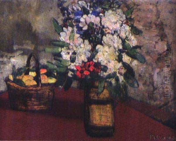 Bouquet Et Fruits Oil Painting by Philibert Cockx