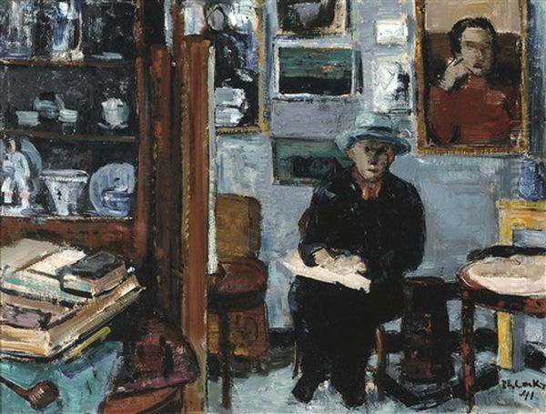 Kunstenaar In Zijn Atelier Oil Painting by Philibert Cockx