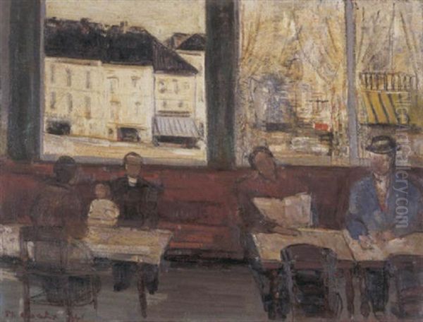 Cafe - Interieur Oil Painting by Philibert Cockx