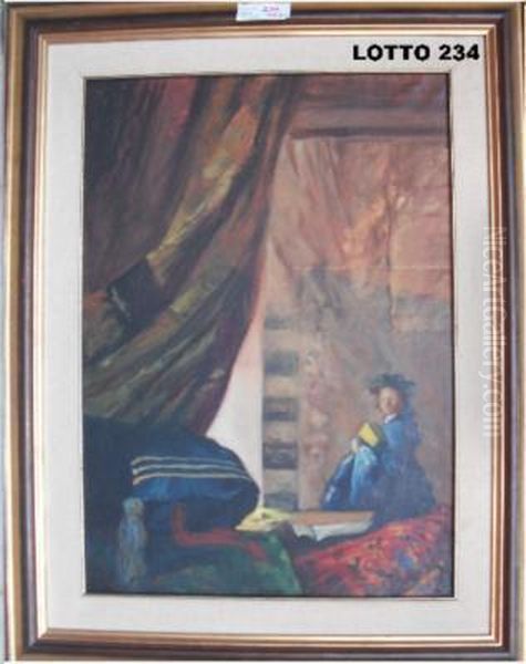 Dante Oil Painting by Attilio Andreoli