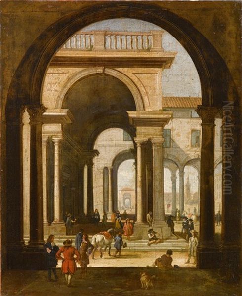 Architekturcapriccio Oil Painting by Niccolo Codazzi