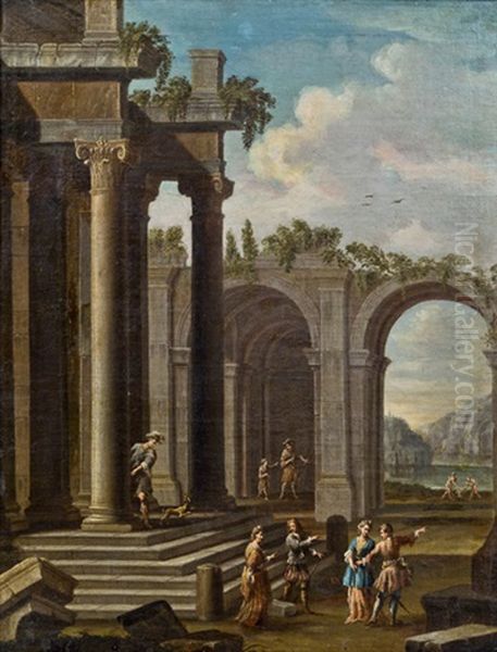 Ruinencapriccio Mit Eleganter Staffage Oil Painting by Niccolo Codazzi