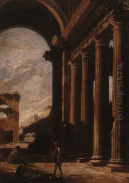 Architectural Capriccio Oil Painting by Niccolo Codazzi