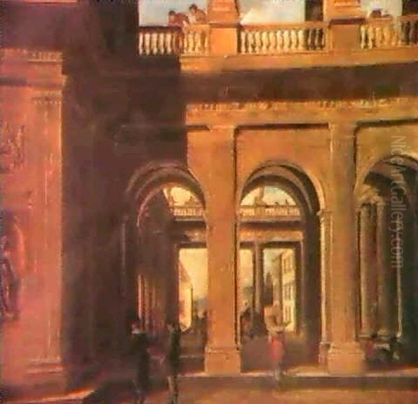 Personnages Dans Une Architecture Imaginaire Oil Painting by Viviano Codazzi