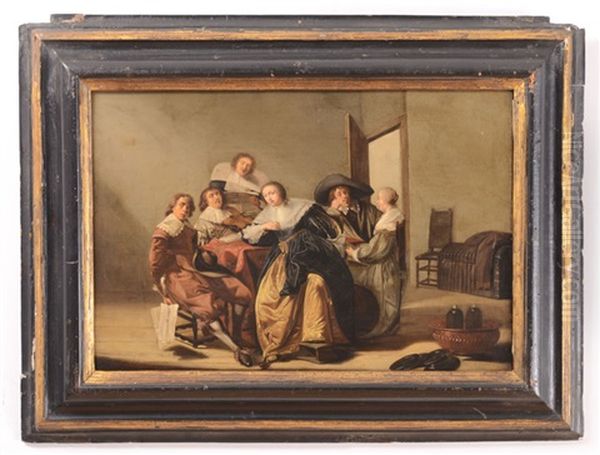 Musizierende Gesellschaft Oil Painting by Pieter Jacobs Codde