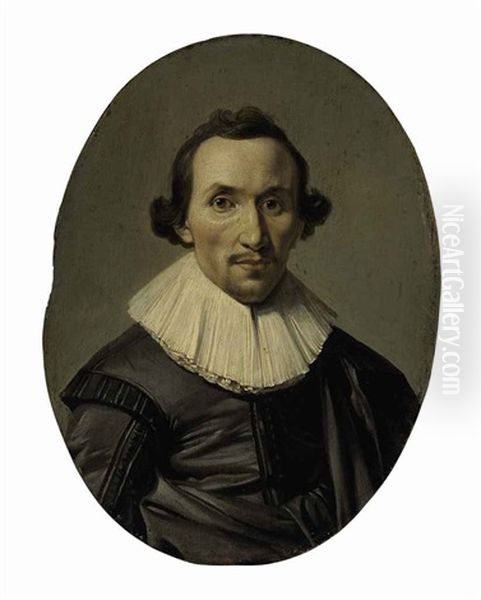 Portrait Of A Gentleman In Black Oil Painting by Pieter Jacobs Codde