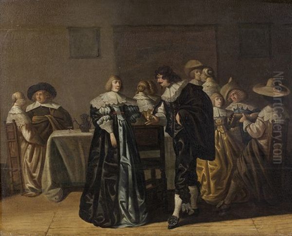 Reunion Galante Oil Painting by Pieter Jacobs Codde