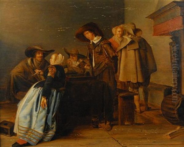 Tavern Scene Oil Painting by Pieter Jacobs Codde