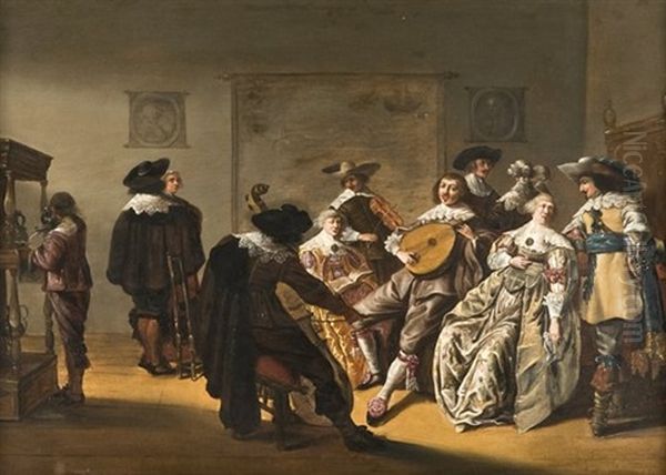 Concert Dans Un Interieur Hollandais Oil Painting by Pieter Jacobs Codde