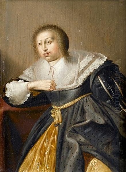 A Lady Seated At A Table Oil Painting by Pieter Jacobs Codde