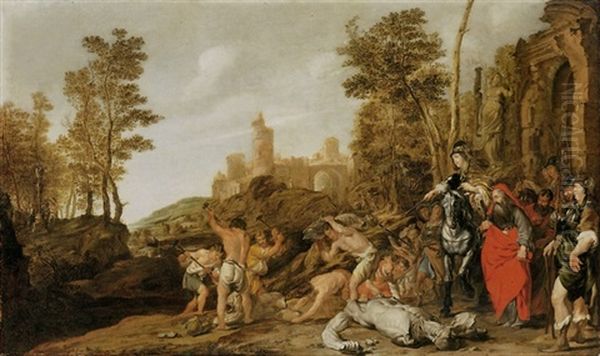 The Repentance Of Manasseh Oil Painting by Pieter Jacobs Codde