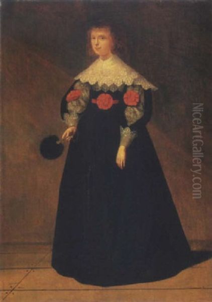 Portrait D'une Dame En Robe Noire Oil Painting by Pieter Jacobs Codde