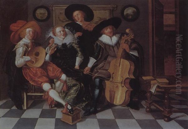 The Concert Oil Painting by Pieter Jacobs Codde