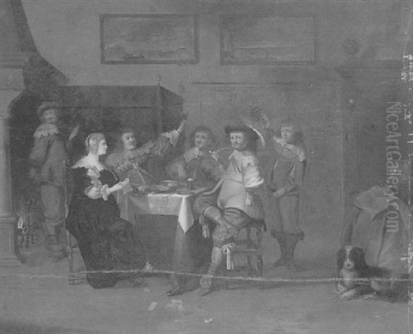 Le Souper Fin Oil Painting by Pieter Jacobs Codde