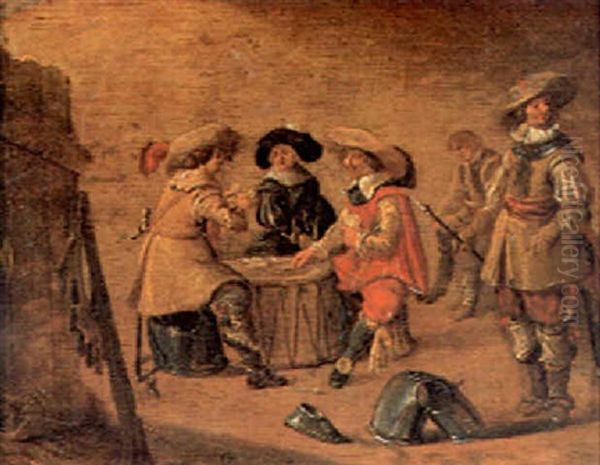 Officers Playing Cards Oil Painting by Pieter Jacobs Codde