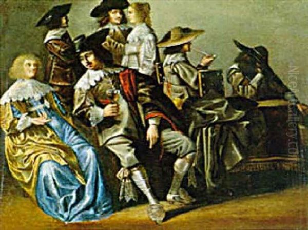 Scene D'interieur Oil Painting by Pieter Jacobs Codde