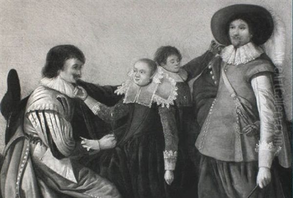 Children Teasing Soldiers Oil Painting by Pieter Jacobs Codde