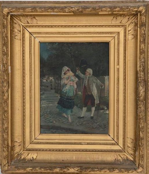 Couple D'espagnols Oil Painting by Victoriano Codina Y Langlin