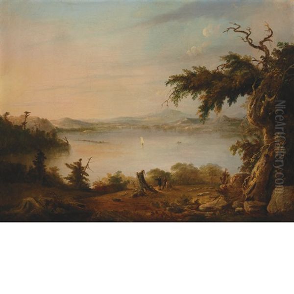 Sebago Pond, Main(e) Oil Painting by Charles Codman