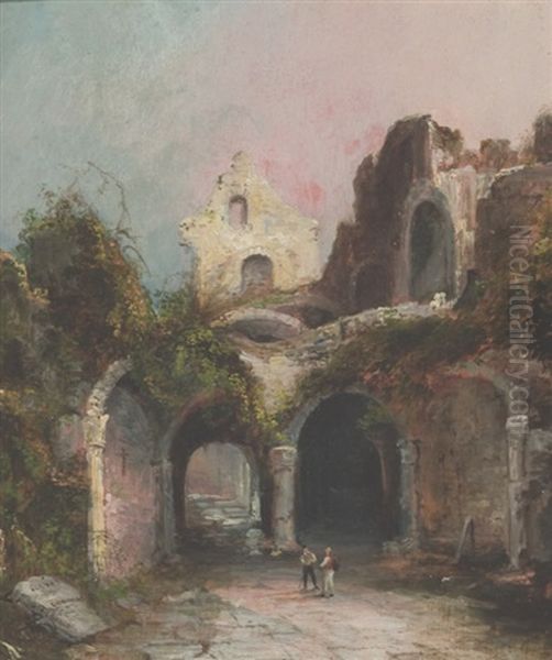 Untitled View Of Ruins Oil Painting by Charles Codman