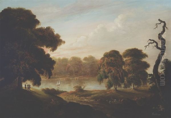 Landscape, Said To Be Deering Oaks Oil Painting by Charles Codman