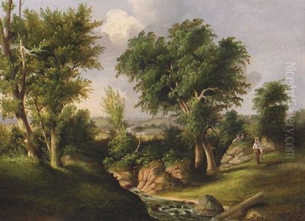 Landscape With Figure Oil Painting by Charles Codman