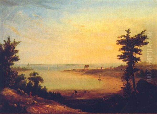 View Of Casco Bay From Cape Elizabeth Oil Painting by Charles Codman