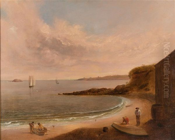 Nahant Eggrock From Lynn Shore Oil Painting by John Amory Codman