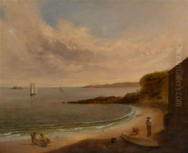 Nahant And Egg Rock From Lynn Shore Oil Painting by John Amory Codman