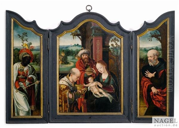 Die Anbetung Der Konige Oil Painting by Pieter Coecke van Aelst the Elder