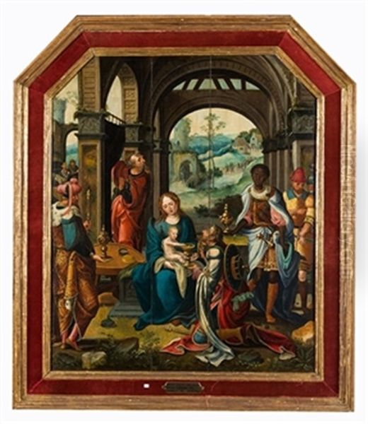 Adoracion De Los Reyes Magos Oil Painting by Pieter Coecke van Aelst the Elder