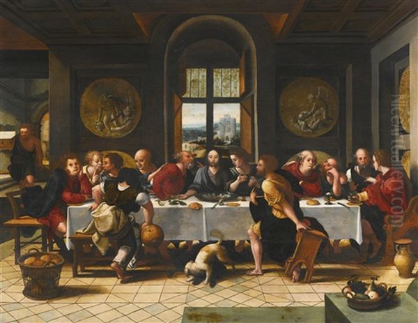 The Last Supper Oil Painting by Pieter Coecke van Aelst the Elder