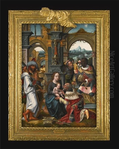 The Adoration Of The Magi Oil Painting by Pieter Coecke van Aelst the Elder