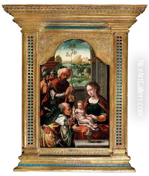 The Adoration Of The Magi Oil Painting by Pieter Coecke van Aelst the Elder