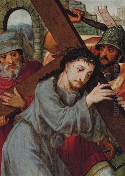 Christ Carrying The Cross Oil Painting by Pieter Coecke van Aelst the Elder