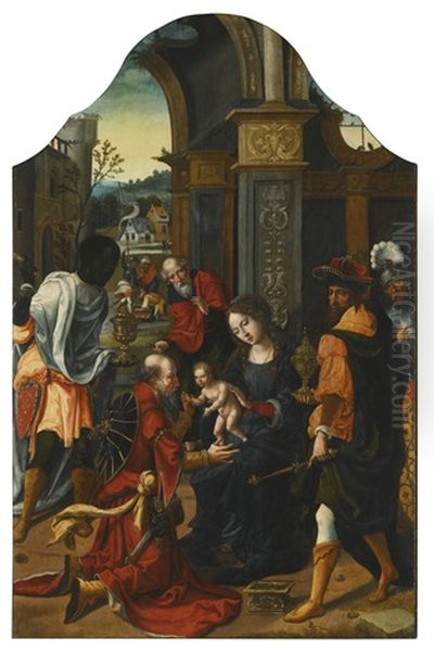 Adoration Of The Magi Oil Painting by Pieter Coecke van Aelst the Elder