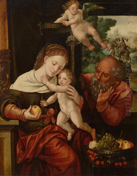 The Holy Family Oil Painting by Pieter Coecke van Aelst the Elder