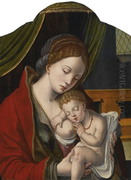 The Virgin And Child Oil Painting by Pieter Coecke van Aelst the Elder