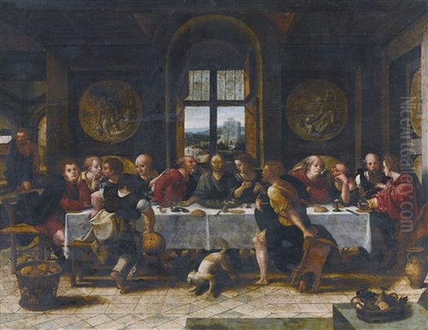 The Last Supper Oil Painting by Pieter Coecke van Aelst the Elder