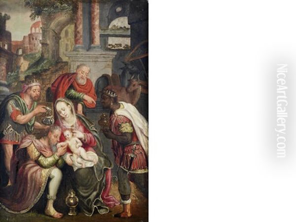 The Adoration Of The Magi Oil Painting by Pieter Coecke van Aelst the Elder