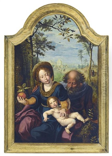 The Rest On The Flight Into Egypt Oil Painting by Pieter Coecke van Aelst the Elder