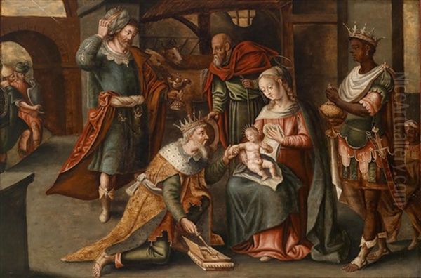 Die Anbetung Der Konige Oil Painting by Pieter Coecke van Aelst the Elder