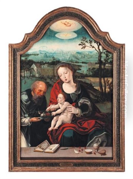 Vierge A L'enfant (collab. W/studio) Oil Painting by Pieter Coecke van Aelst the Elder