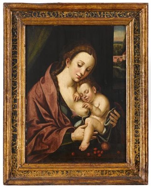 Virgin And Child Oil Painting by Pieter Coecke van Aelst the Elder